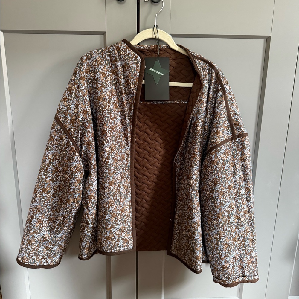 Tuckernuck Reversible Quilted Celeste Jacket Brown Floral XXL NWT
